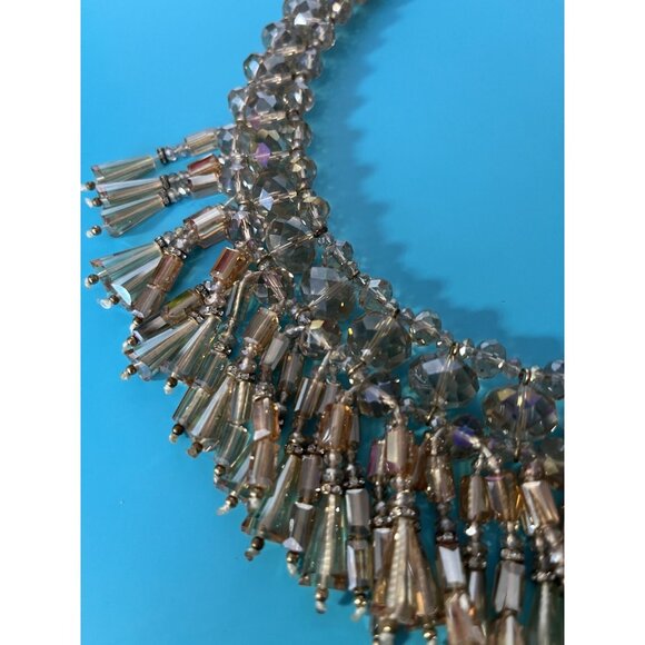 Aldo Multi-Layered Statement Necklace With Beaded Fringe Design - Picture 9 of 10